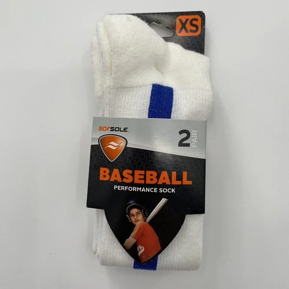 Sof Sole Baseball Stirrup Over-the-Calf Performance Socks White/Royal Blue 5-9.5